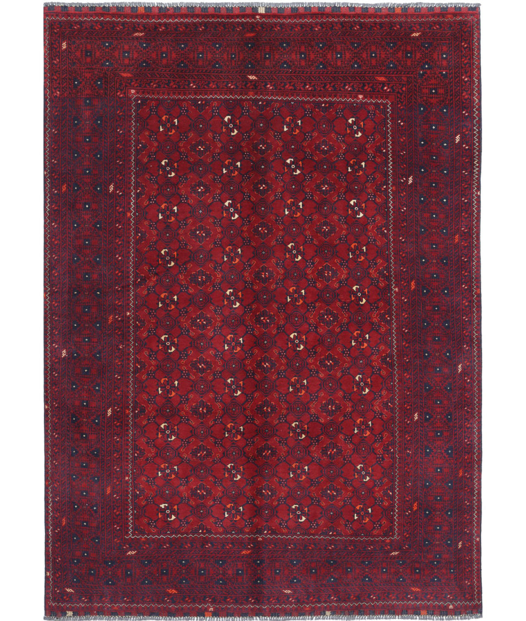 Hand Knotted Afghan Khamyab Wool Rug 5' 5" x 7' 7" - No. AT12650
