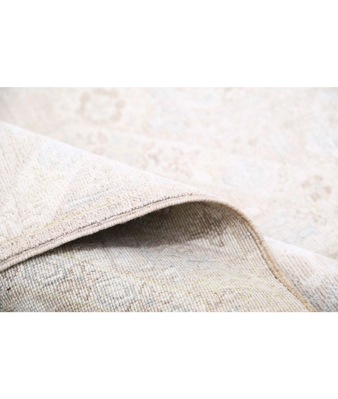 Ivory Afghan Oriental Rug 8' 7" x 11' 4" Hand-Knotted | No. AT21987