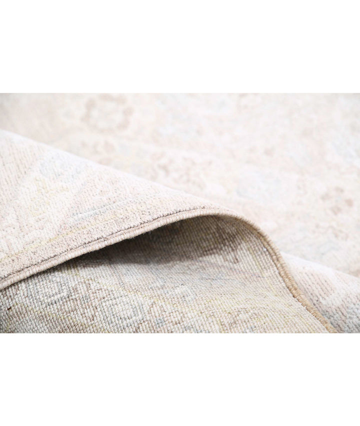 Ivory Afghan Oriental Rug 8' 7" x 11' 4" Hand-Knotted | No. AT21987