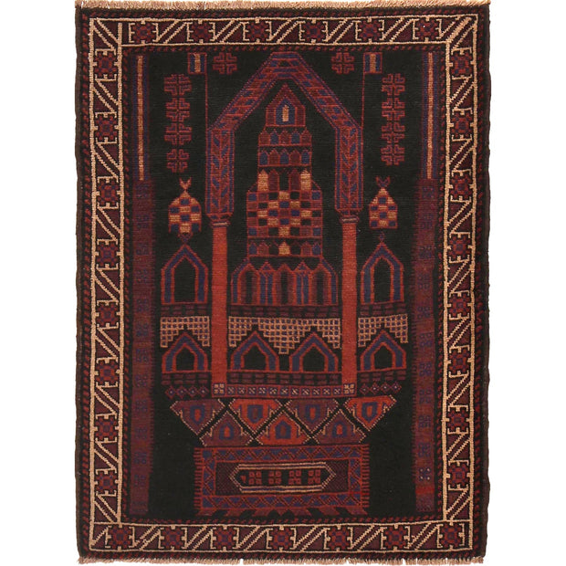 Small Prayer Carpet 3' 1" x 4' 3" - No. AL86898