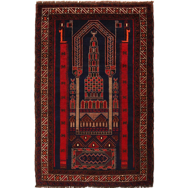 Small Prayer Carpet 3' 3" x 4' 11" - No. AL99104
