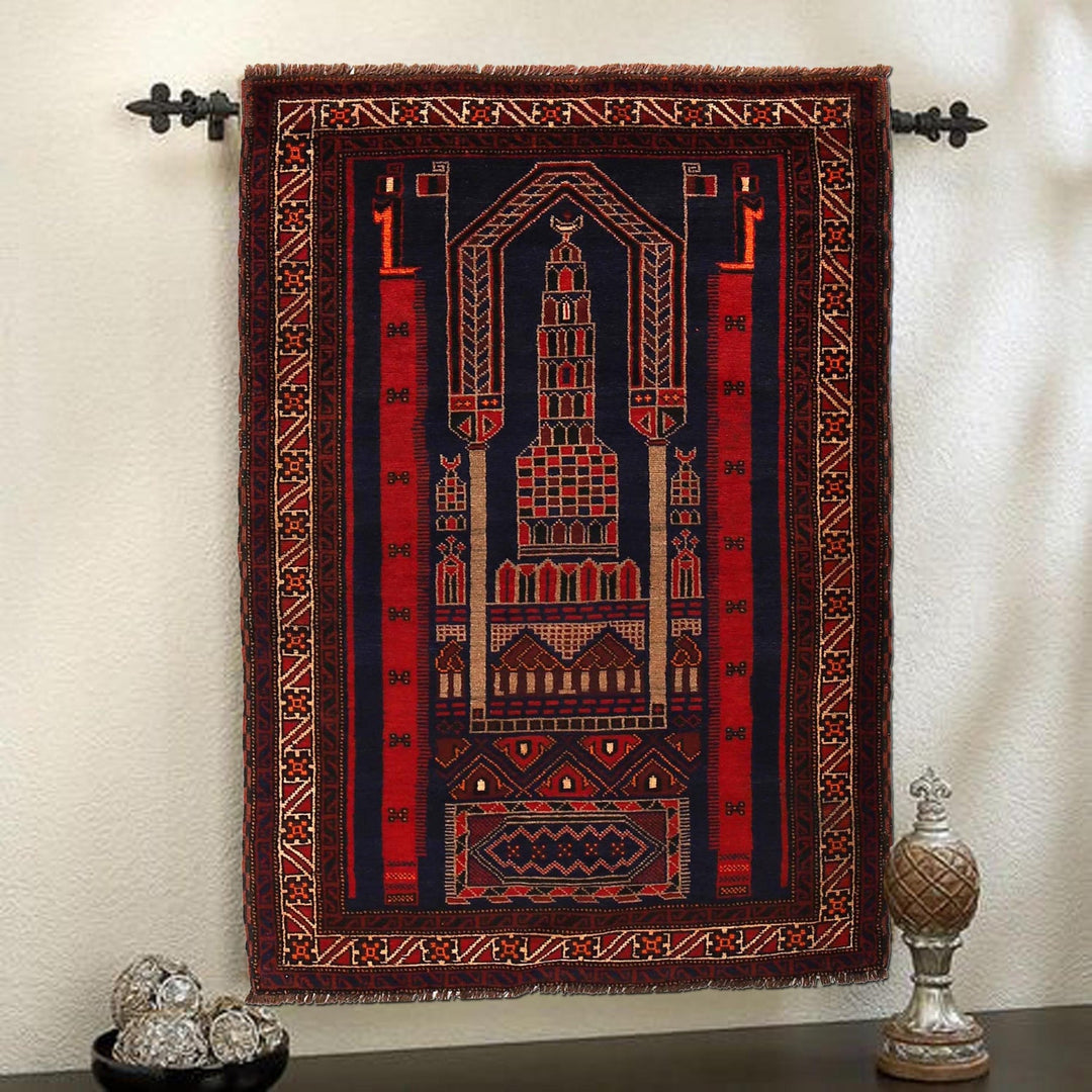 Small Prayer Carpet 3' 3" x 4' 11" - No. AL99104
