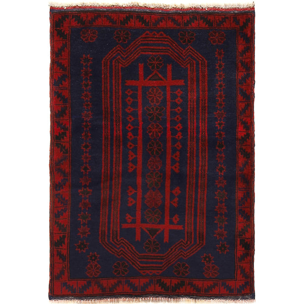 Navy Blue Baluchi Rug 2' 12" x 4' 2" - No. AL79837