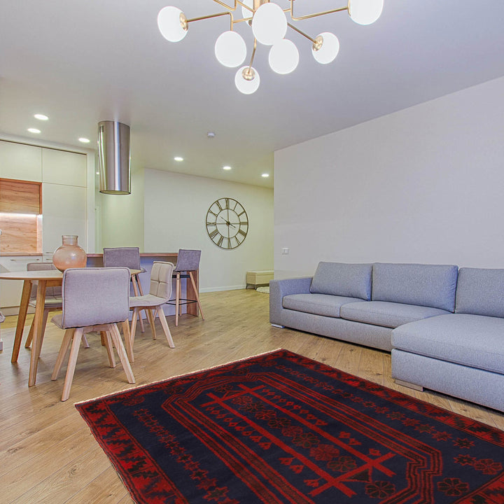 Navy Blue Baluchi Rug 2' 12" x 4' 2" - No. AL79837