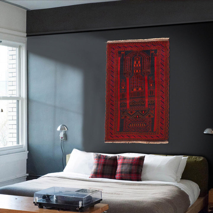 Small Prayer Carpet 3' 2" x 4' 9" - No. AL14253