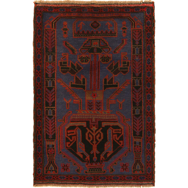 Dark Blue Baluchi Carpet 3' 2" x 4' 6" - No. AL92589