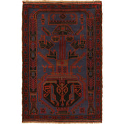 Dark Blue Baluchi Carpet 3' 2" x 4' 6" - No. AL92589