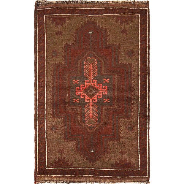 Brown Color Overdyed Area Rug 3' 1" x 4' 8" - No. AL67661