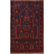 Hand Knotted Baluchi Rug 2' 11" x 4' 7" - No. AL15004