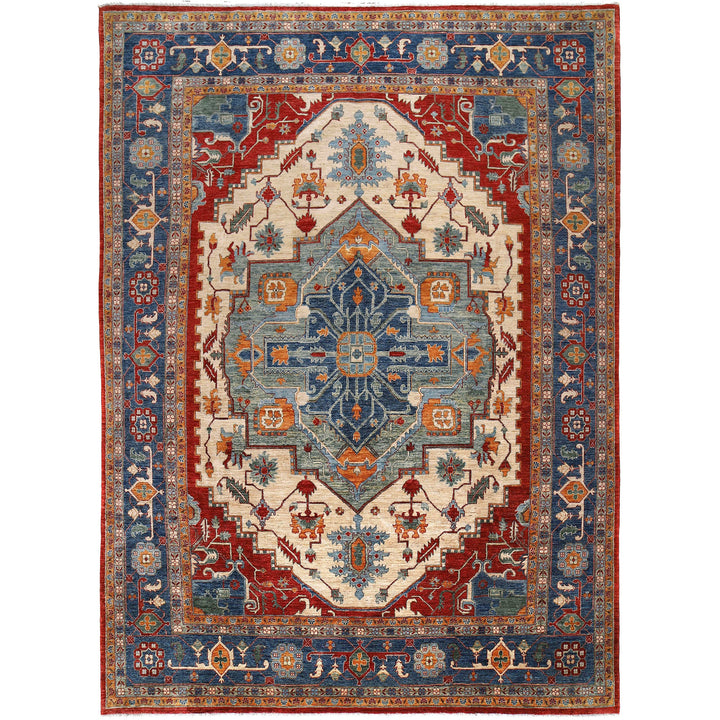 Afghan Heriz Rug 9'11" x 13'10" Hand-Knotted