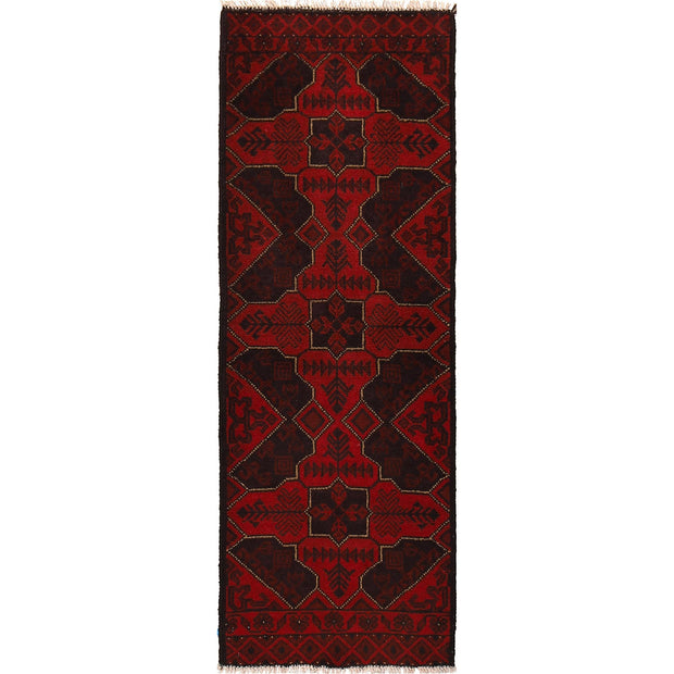 Red Afghan Area Runner Rug 1' 8" x 4' 11" - No. AL24818