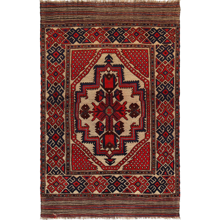 Handmade Barjista Kilim Rug 4' 3" x 5' 11" - No. AL10567