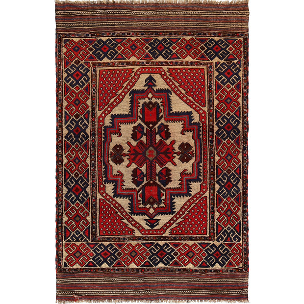 Handmade Barjista Kilim Rug 4' 3" x 5' 11" - No. AL10567