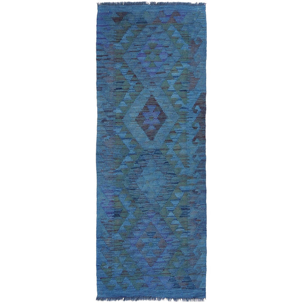 Blue Color Overdyed Kelim 2' 0" x 5' 7" - No. AL75213