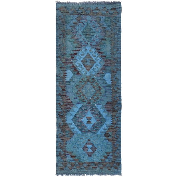 Hand Knotted Overdyed Kilim Runner 2' 1" x 5' 11" - No. AL53876