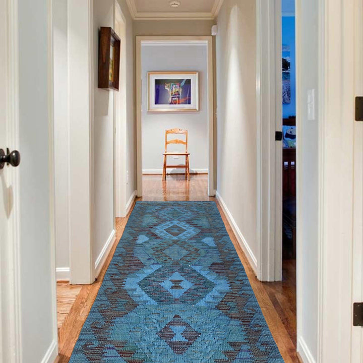 Hand Knotted Overdyed Kilim Runner 2' 1" x 5' 11" - No. AL53876