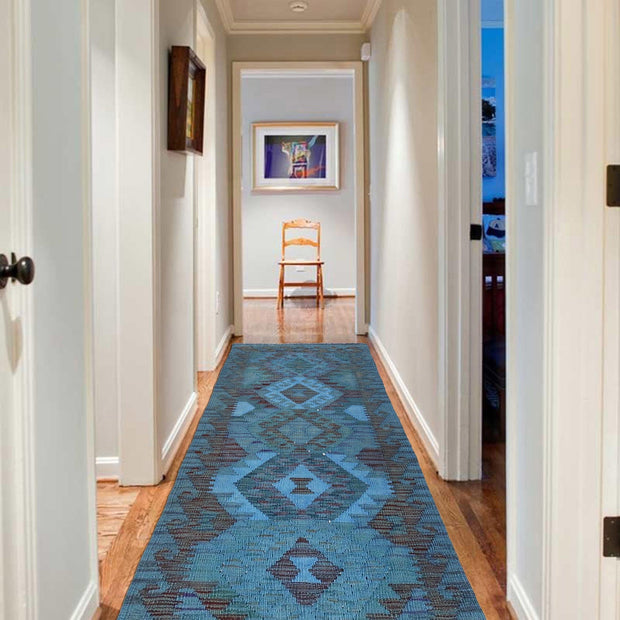 Hand Knotted Overdyed Kilim Runner 2' 1" x 5' 11" - No. AL53876