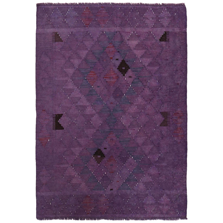 Purple Color Overdyed Kelim 3' 6" x 4' 11" - No. AL86262