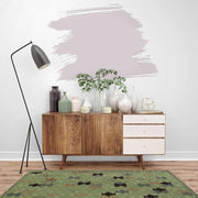 Green Color Overdyed Kelim 3' 4" x 4' 9" - No. AL43570