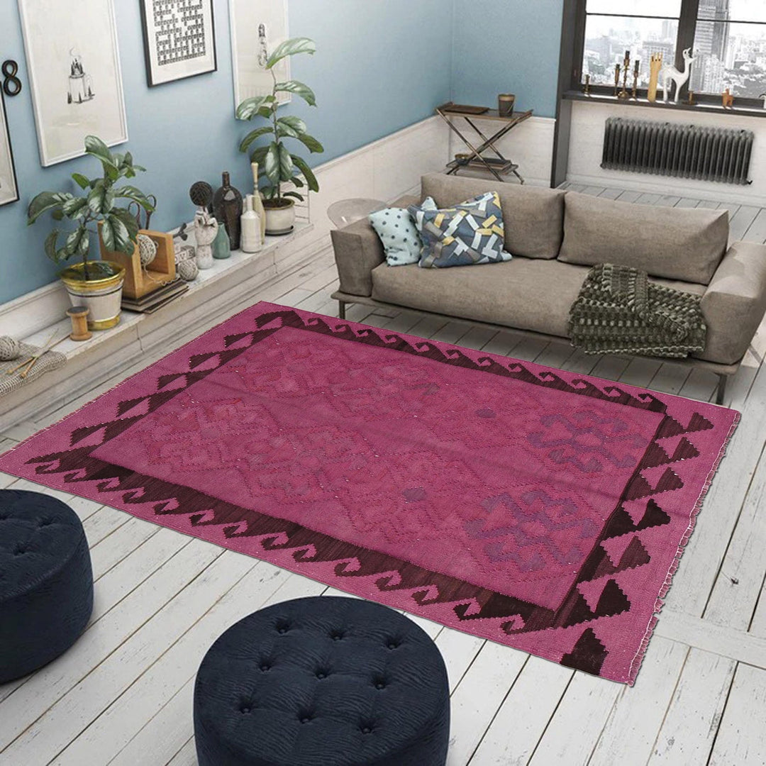 Purple Color Overdyed Kelim 3' 1" x 4' 6" - No. AL63313