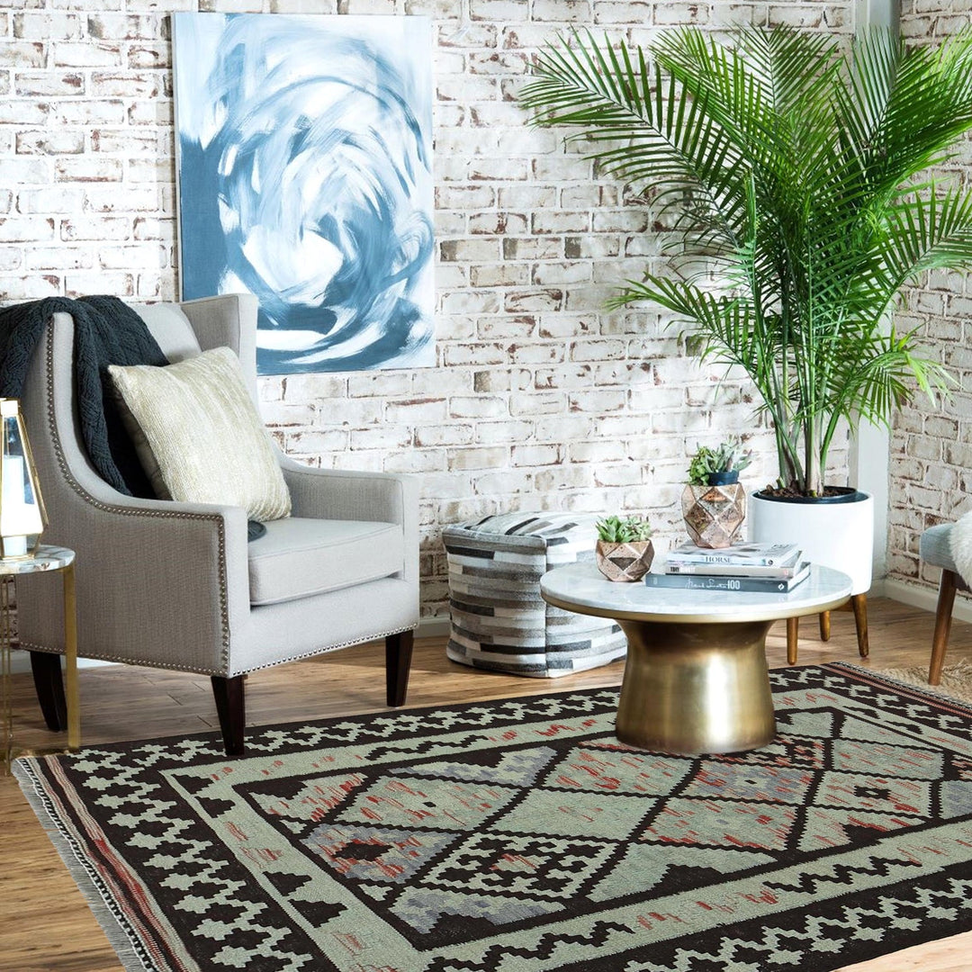 Hand Knotted Overdyed Kilim 3' 3" x 4' 10" - No. AL66902