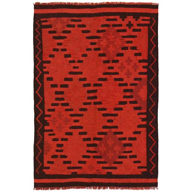 Hand Knotted Overdyed Kilim 3' 4" x 4' 9" - No. AL66275