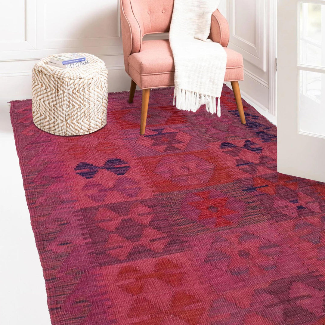 Hand Knotted Overdyed Kilim 2' 6" x 4' 1" - No. AL49596