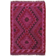 Purple Color Overdyed Kelim 1' 10" x 2' 9" - No. AL34324