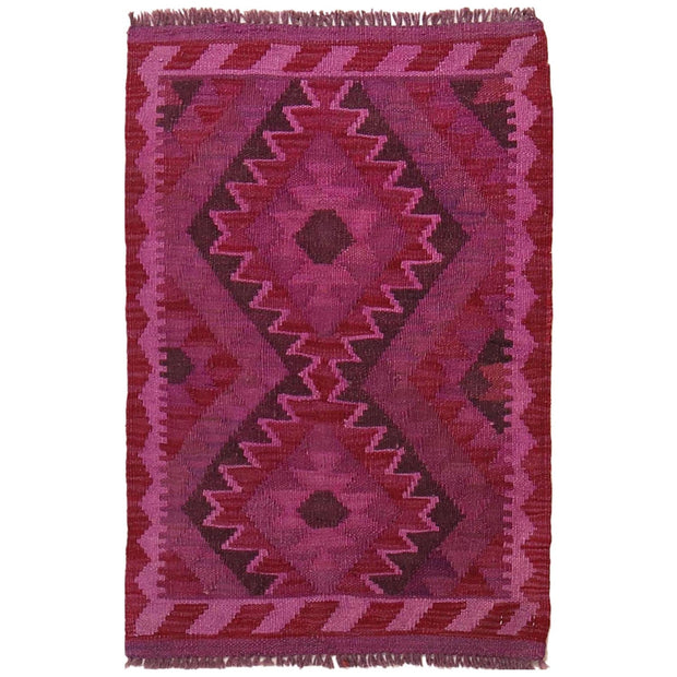 Purple Color Overdyed Kelim 1' 10" x 2' 9" - No. AL34324