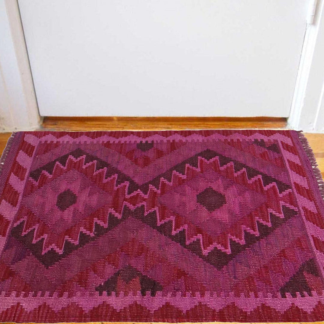 Purple Color Overdyed Kelim 1' 10" x 2' 9" - No. AL34324
