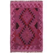 Handmade Overdyed Kilim 2' 0" x 3' 1" - No. AL91821