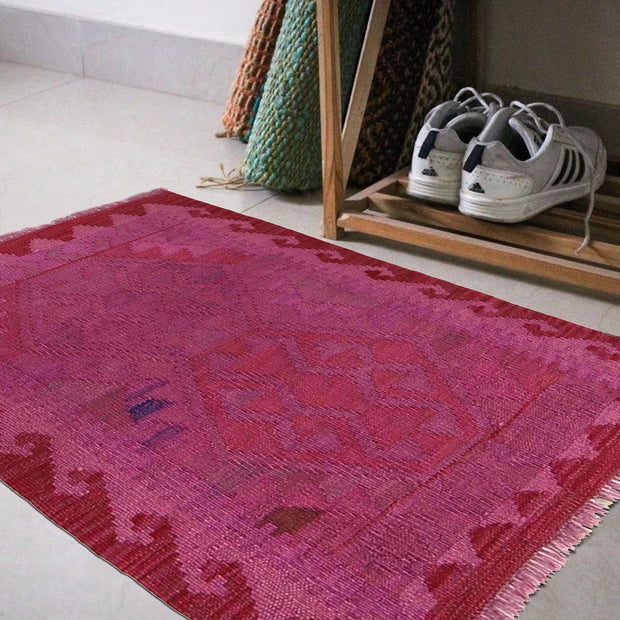 Handmade Overdyed Kilim 2' 2" x 2' 10" - No. AL66215