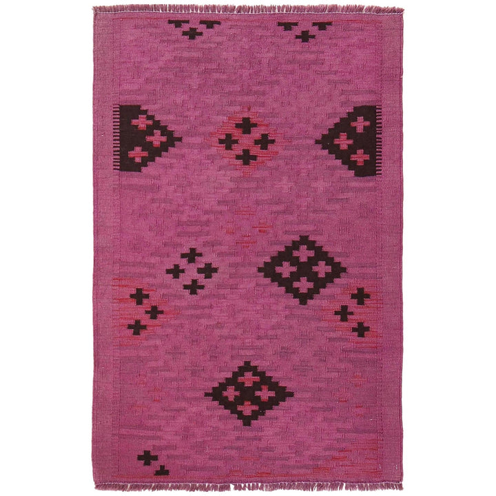 Purple Color Overdyed Kelim 2' 8" x 4' 2" - No. AL38747