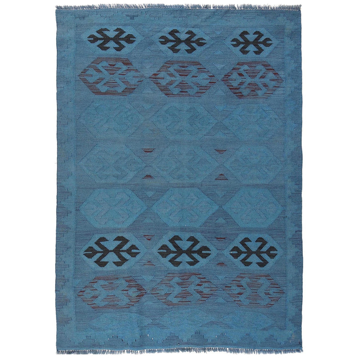 Blue Color Overdyed Kelim 3' 11" x 5' 9" - No. AL63457