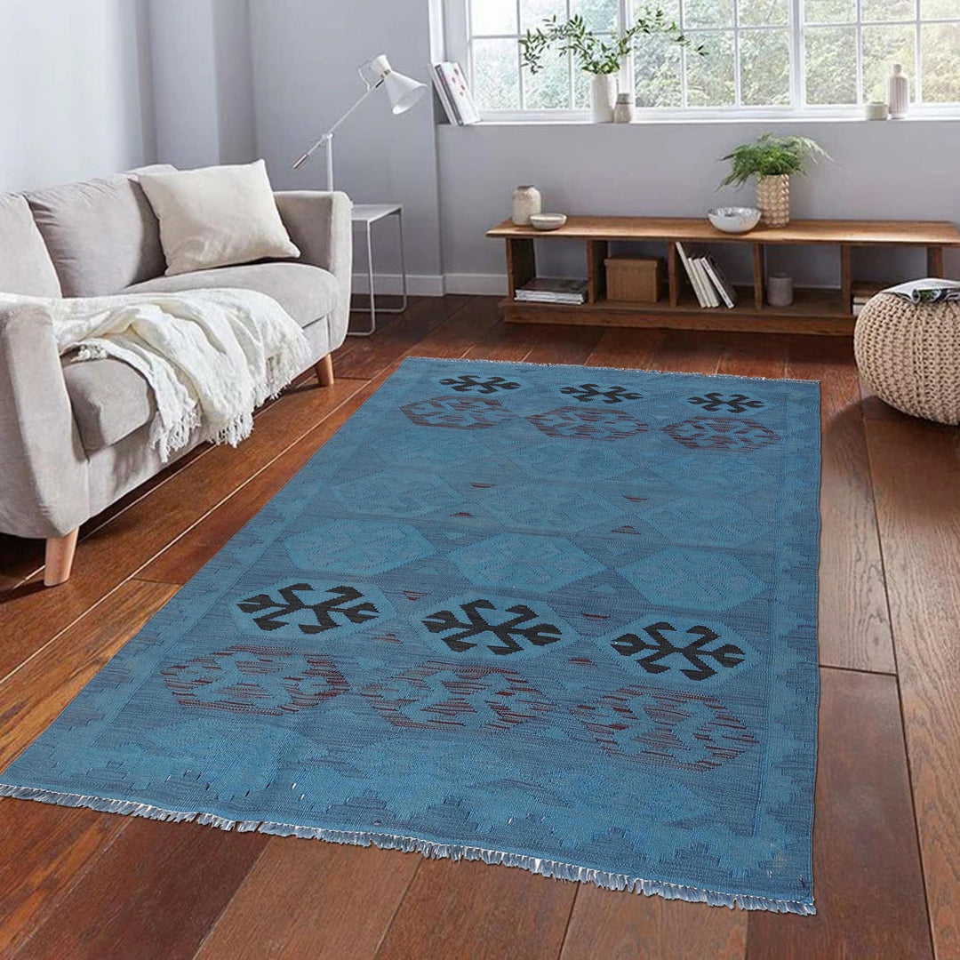 Blue Color Overdyed Kelim 3' 11" x 5' 9" - No. AL63457