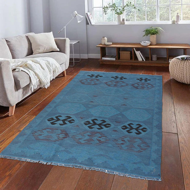 Blue Color Overdyed Kelim 3' 11" x 5' 9" - No. AL63457