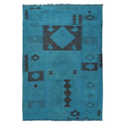Blue Color Overdyed Kelim 3' 8" x 5' 7" - No. AL55458