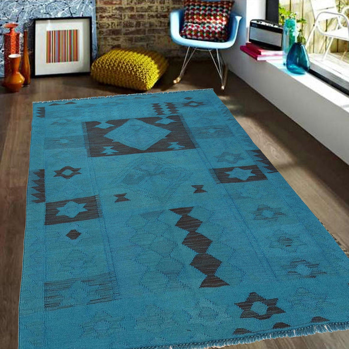 Blue Color Overdyed Kelim 3' 8" x 5' 7" - No. AL55458