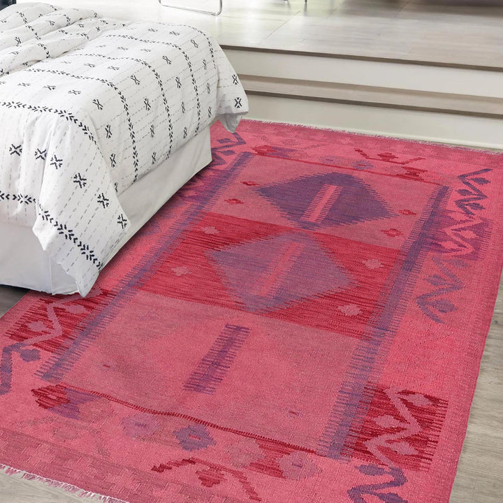 Handmade Overdyed Kilim 3' 7" x 5' 1" - No. AL54171