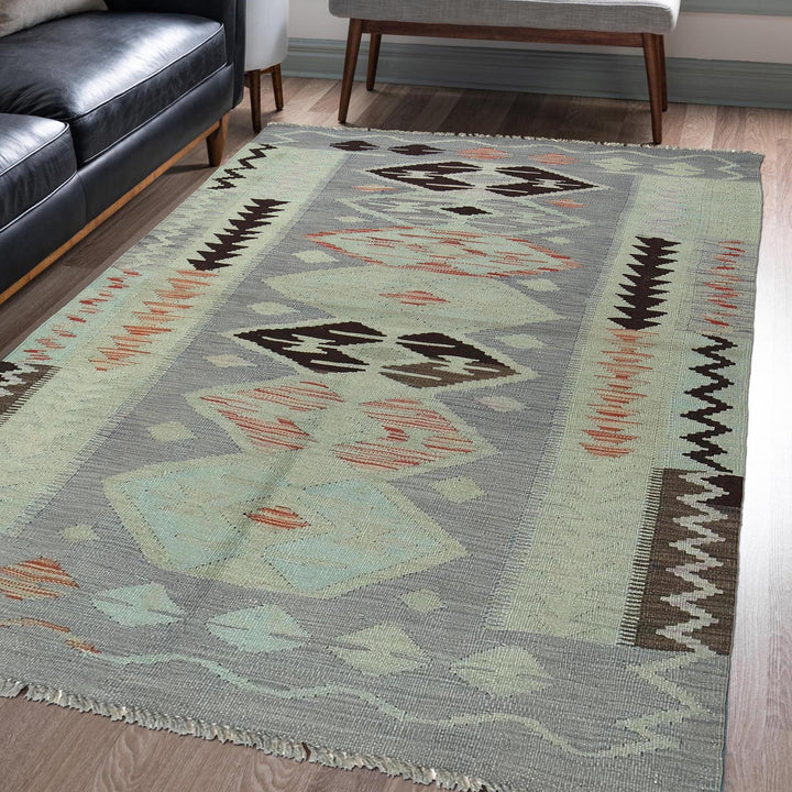 Hand Knotted Overdyed Kilim 3' 11" x 5' 6" - No. AL66143