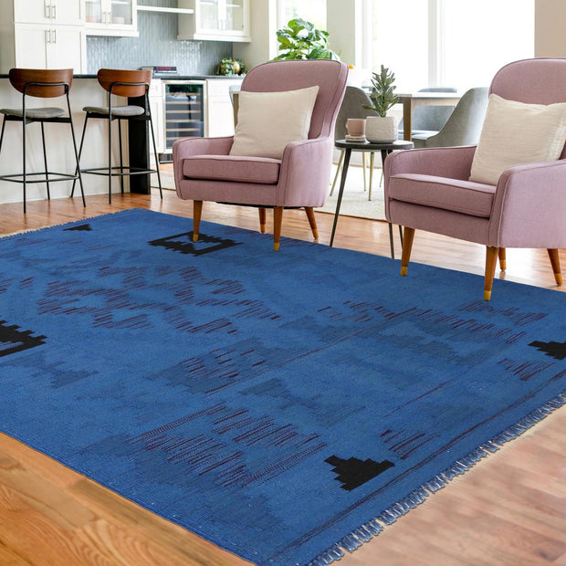 Blue Color Overdyed Kelim 3' 11" x 5' 8" - No. AL70185