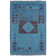 Hand Knotted Overdyed Kilim 3' 6" x 5' 2" - No. AL33510