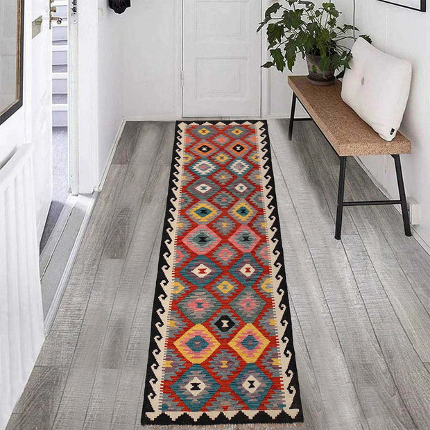Hand Made Afghan Kilim Runner 2' 8" x 10' 0" - No. AL31341