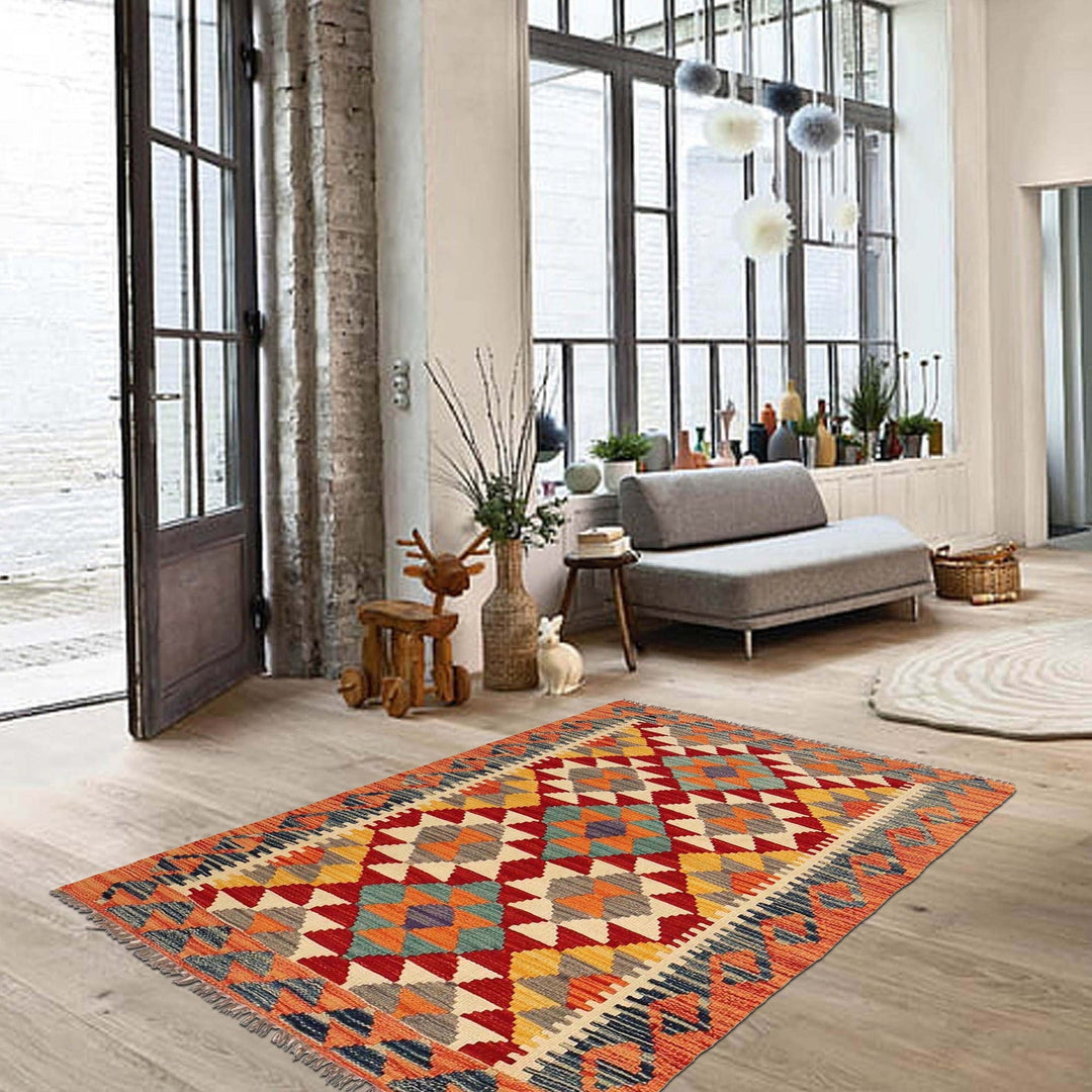 Hand Knotted Flatweave Kilim 2' 11" x 4' 2" - No. AL81872