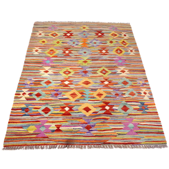 Handmade Turkish Design Wool Kilim 3' 3" x 5' 1" - No. AL82986