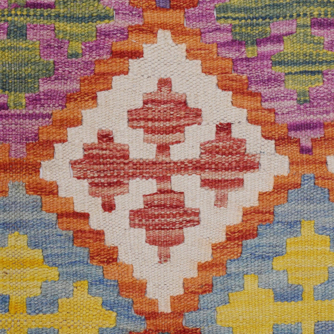 Hand Knotted Afghan Style Kilim Runner 2' 9" x 9' 8" - No. AL43662