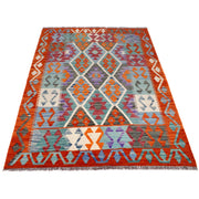 Hand Made Afghan Kilim 4' 3" x 5' 9" - No. AL82054