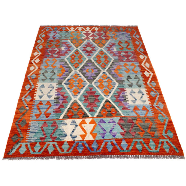 Hand Made Afghan Kilim 4' 3" x 5' 9" - No. AL82054