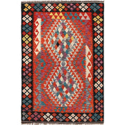 Handmade Vegetable Kilim 4' 0" x 6' 1" - No. AL45956