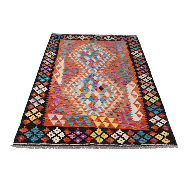 Handmade Vegetable Kilim 4' 0" x 6' 1" - No. AL45956